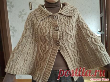 . Накидка или пелерина спицами по азиатской схеме. - Вязание - Страна Мам
