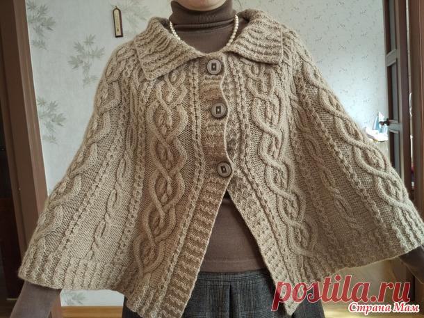 . Накидка или пелерина спицами по азиатской схеме. - Вязание - Страна Мам