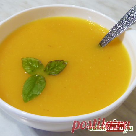 Тыквенный суп-пюре с чечевицей.
Вкусный, полезный, согревающий суп-пюре с тыквой. Подходит для постного и веганского меню.
