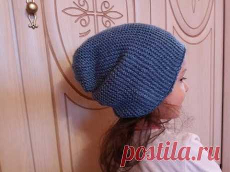 Популярная шапка бини спицами МК для начинающих из пряжи Every day new tweed