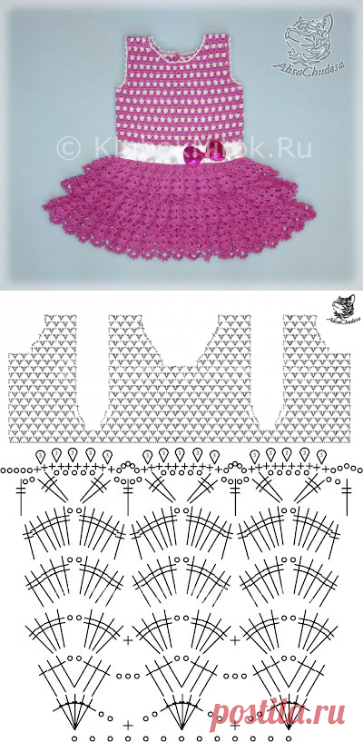 Сарафан «Minnie Mouse» | Вязание для девочек | Вязание спицами и крючком. Схемы вязания.