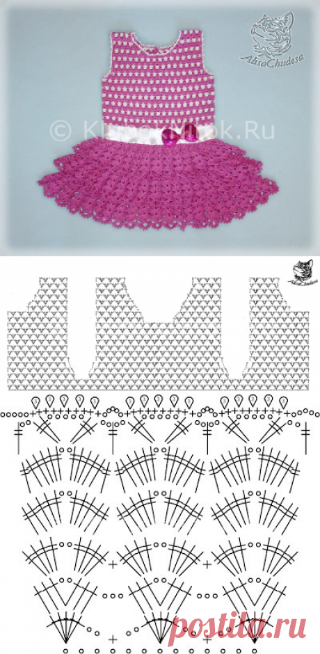 Сарафан «Minnie Mouse» | Вязание для девочек | Вязание спицами и крючком. Схемы вязания.