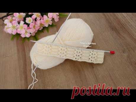 Ажурный простой узор спицами для жилета, шали, кардигана, блузки