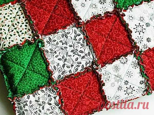 Создаем лоскутный плед «Новогодний» в технике rag quilt