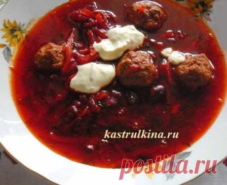 Горячий свекольник с фрикадельками из курного фарша и фасолью. рецепт для микроволновки с пошаговыми фото