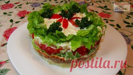 Слоеный салат с тунцом | Кулинария