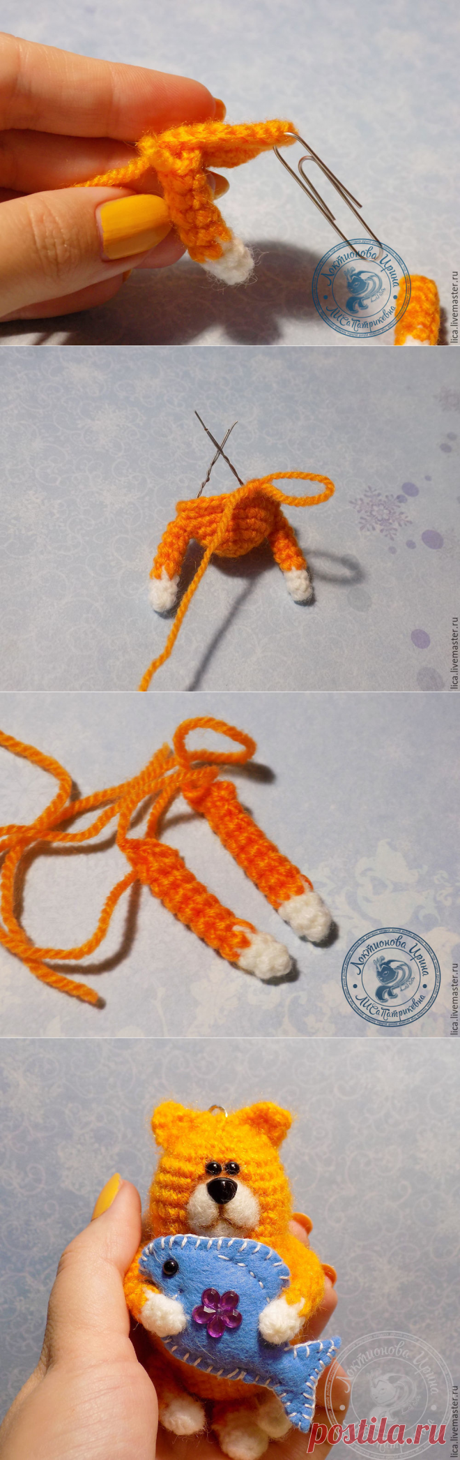 Кот брелок крючком | Кот и кошка