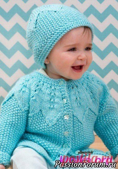 Вязанные шапочка и кофточка - запись пользователя Молодая бабуля (Светлана) в сообществе Вязание спицами в категории Вязание спицами для детей