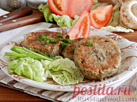 Рецепт: Котлеты из фасоли и грибов на RussianFood.com