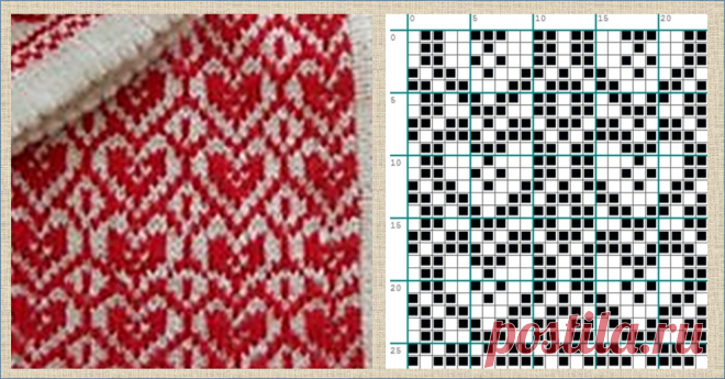 30 схем жаккардовых паттернов для вязания спицами сплошного жаккардового полотна | МНЕ ИНТЕРЕСНО | Яндекс Дзен
