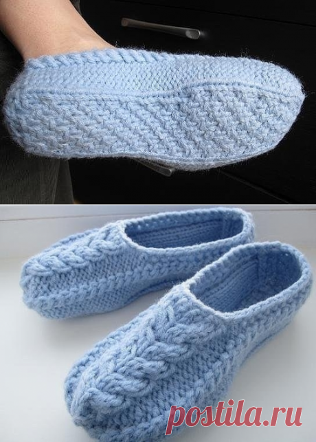 Тапочки спицами