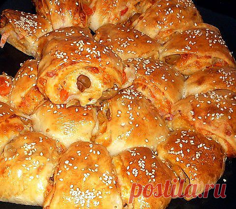 Разборный пирог или "пицца" в рулете | Четыре вкуса | Вкусняшки