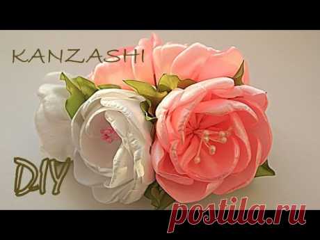 🌺 Цветы на Торжество Своими Руками / Канзаши Мастер Класс / Kanzashi Master Class / DIY - YouTube