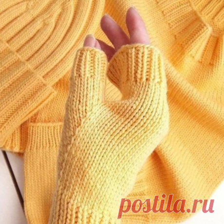 Митенки спицами 》Размер 16-17》Пряжа Lana Gatto Super Soft, 125м/50гр》Спицы 3.5》Плотность 2.7п × 3.4р = 1смРасход = 60 гр.1. Набрать любым удобным способом 44 п. и вязать резинкой 1×1 36 рядов (примерно 10 см).2. Провязать 2-3 ряда лицевыми.3. Далее сделать прибавки для большого пальца:- для правой...