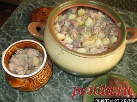 Кулинарный рецепт Мясо в горшочках с картофелем с фото