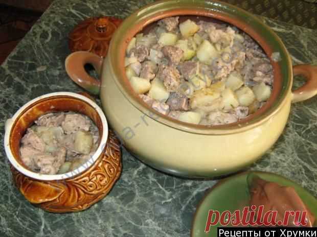 Кулинарный рецепт Мясо в горшочках с картофелем с фото