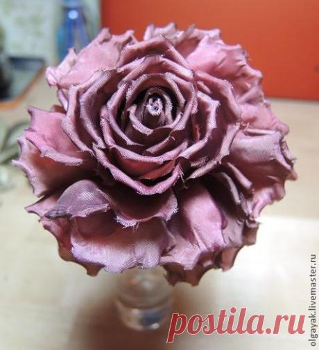 Роза из ткани. Простая, но эффектная. МК Ольги Якимовой.