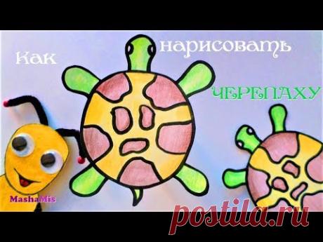 Как просто НАРИСОВАТЬ ЧЕРЕПАХУ - YouTube