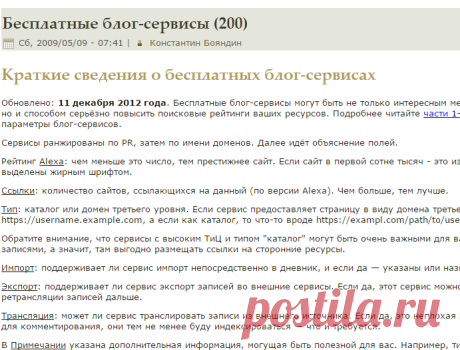 Бесплатные блог-сервисы - блог-сервисы, бесплатные блоги, хостинг для блога | ИНФОтека