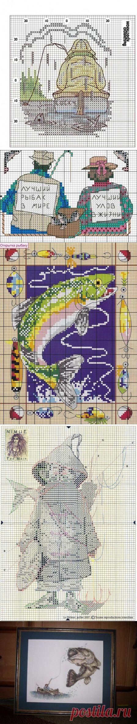 ищу схемы для рыбака | Вышивка крестом