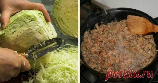 Мясной пирог с капустой