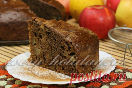 Постная шарлотка с яблоками, очень вкусно