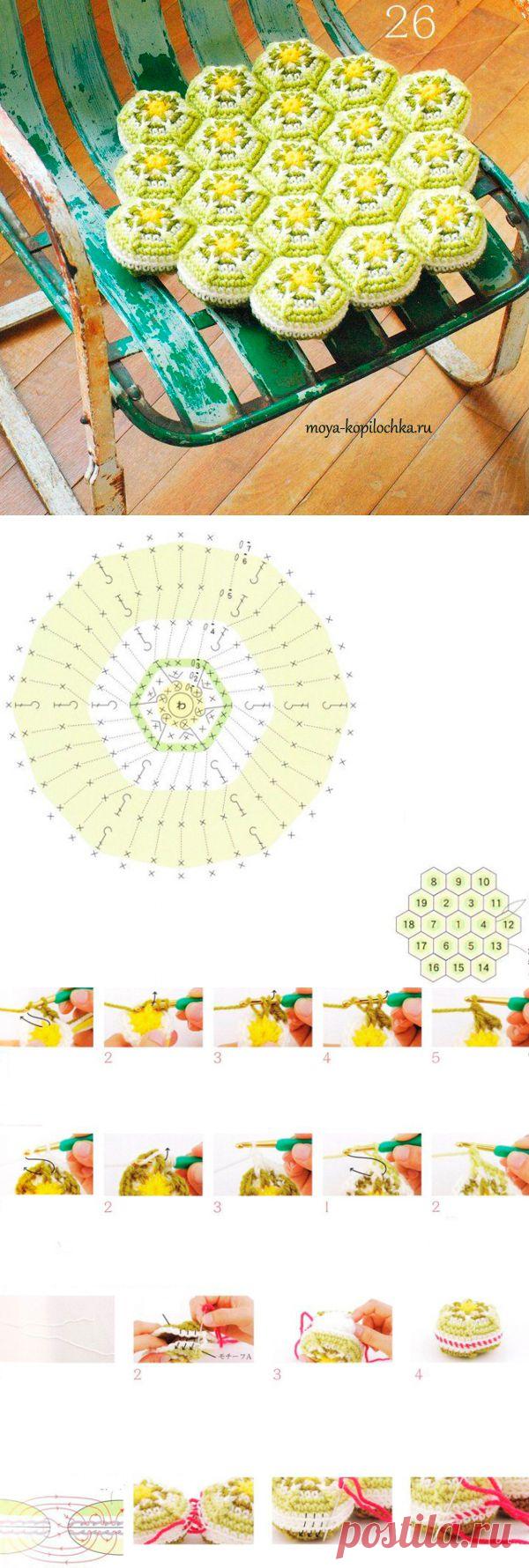 Подушки — сидушки. 40 ковриков на сиденья со схемами - Вязание - Моя копилочка