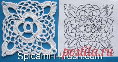 квадратные мотивы крючком со схемами - 85 тыс. картинок. Поиск Mail.Ru