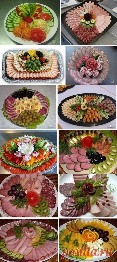 Оформление нарезок к новогоднему столу.