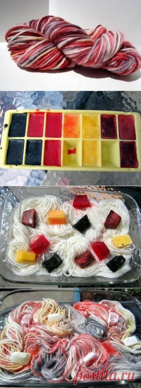 Неожиданный способ окрашивания пряжи — Рукоделие