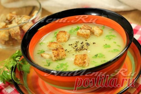Суп-пюре из картофеля с гренками