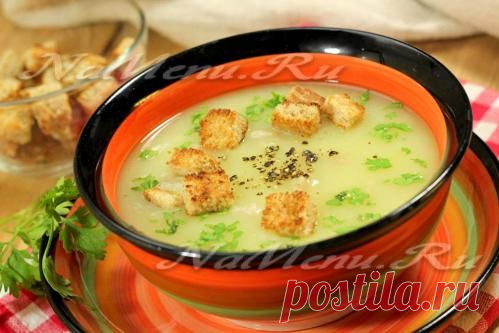 Суп-пюре из картофеля с гренками