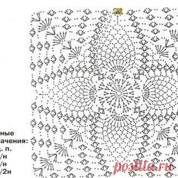 Мотив для вязаной подушки