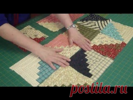 Log Cabin Quilt Block using Honey Bun Strips | Always Great, Always Free Quilting Tutorials