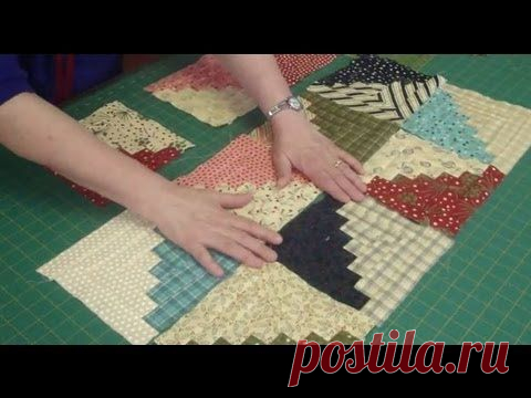Log Cabin Quilt Block using Honey Bun Strips | Always Great, Always Free Quilting Tutorials