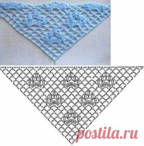 Схемы узоров для вязания шалей.