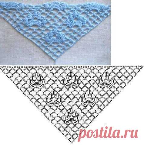 Схемы узоров для вязания шалей.