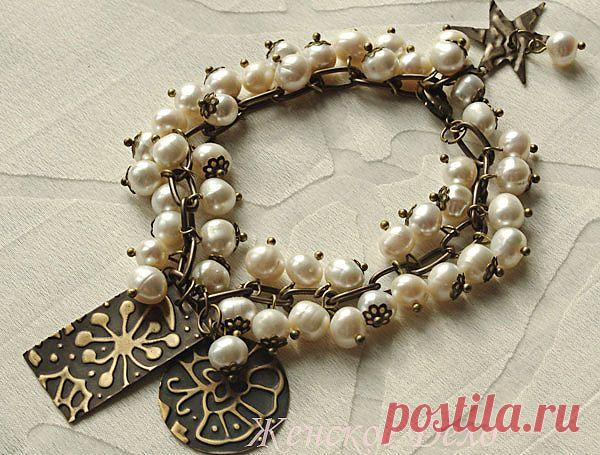 БРАСЛЕТ В ВИНТАЖНОМ СТИЛЕ «ЖЕМЧУЖНАЯ РОССЫПЬ»