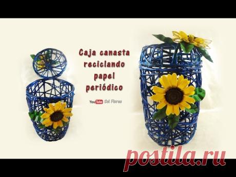 Caja canasta reciclando papel periódico - Basket, recycling paper