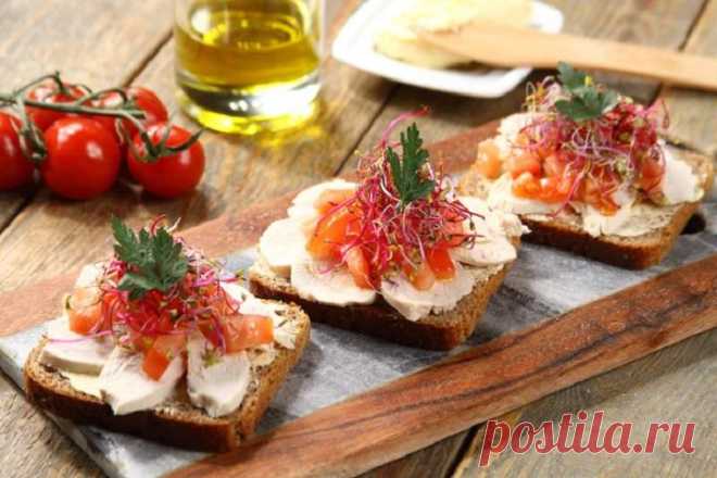 Бутерброды с вареной куриной грудкой и помидором – пошаговый рецепт с фото.