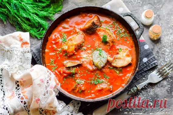 Очень вкусный минтай под томатным маринадом