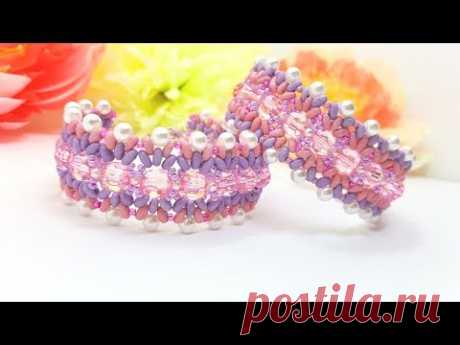 Браслет из бусин и бисера &quot;Маршмеллоу&quot;