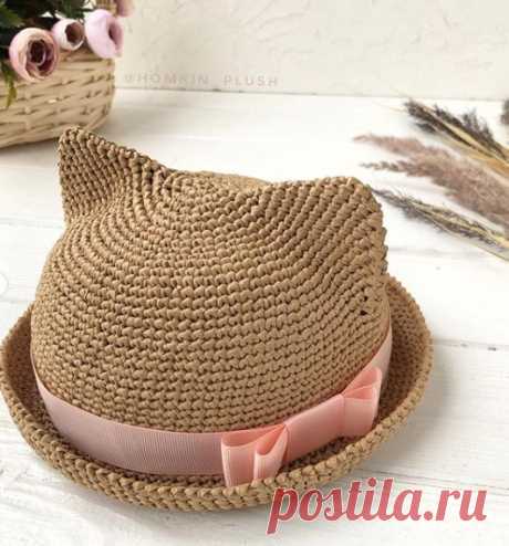 Котошляпка из рафии (Вязание крючком) – Журнал Вдохновение Рукодельницы