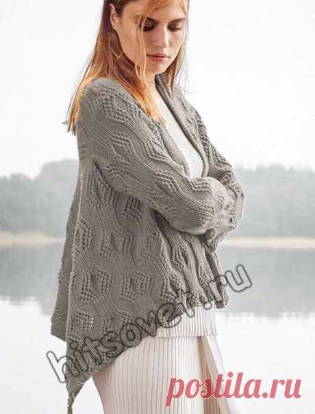 Вязание для женщин. Стильный вязаный жакет спицами