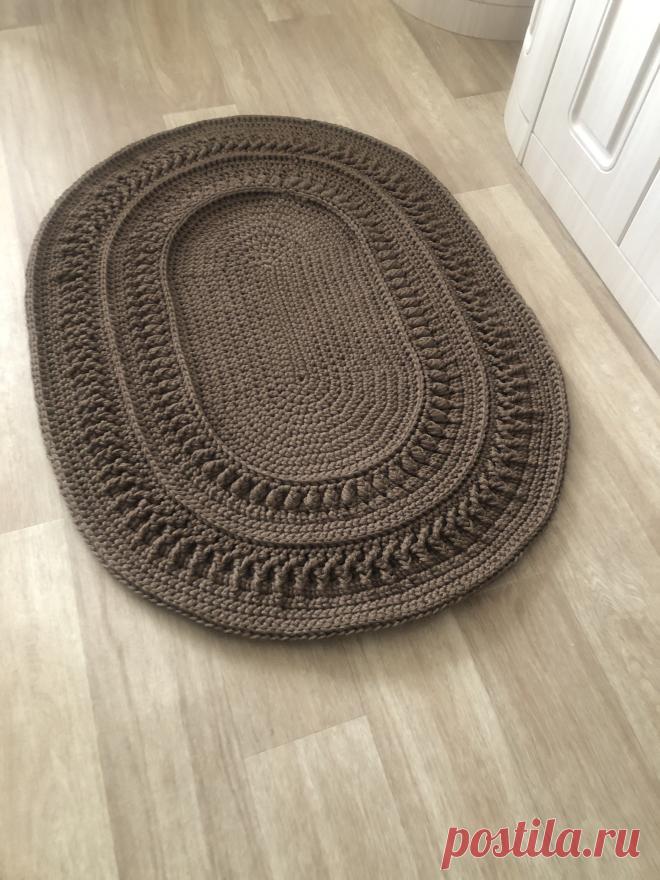 Ковер из полиэфирного шнура | Вязание крючком. Ваши работы Ковер из полиэфирного шнура 5 мм с сердечником.