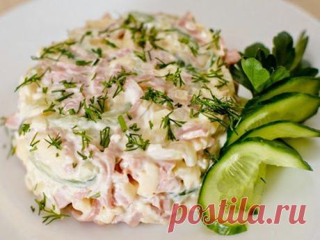 ✔ Вкусный салат с ветчиной и сыром