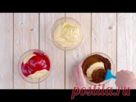ТОРТА С ТРИ ВКУСА И БЛАТА -ШОКОЛАД ,ЯГОДА И ВАНИЛИЯ