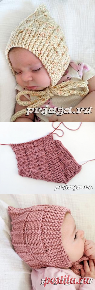 Детский чепчик спицами для начинающих
baby hat knitting pattern