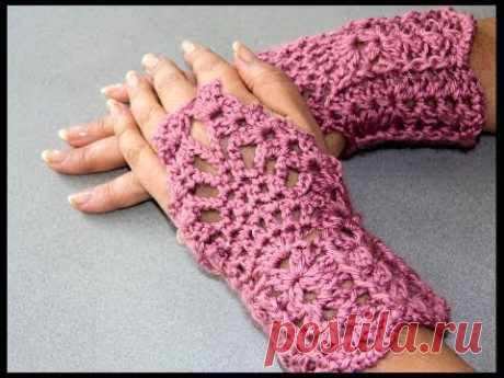 Crochet : Guantes sin dedos (Mitones) 2