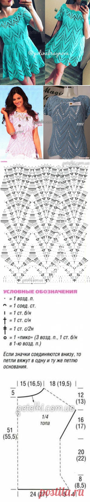 Платье-туника Полины Крайновой. Как вязать